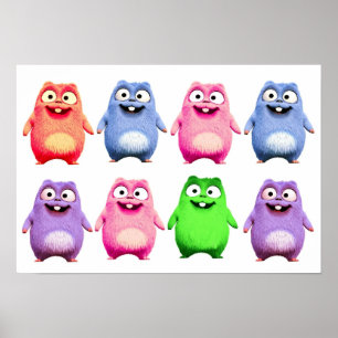 Coloured lemmings and grizzy tabodi kids poster