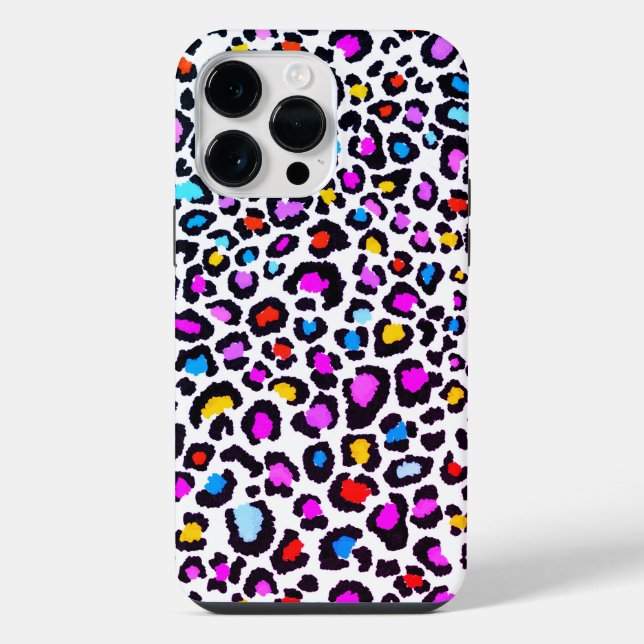 Coloured Leopard Print iPhone Case (Back)