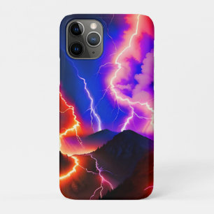 Coloured Lightning Mountain One Case-Mate iPhone Case