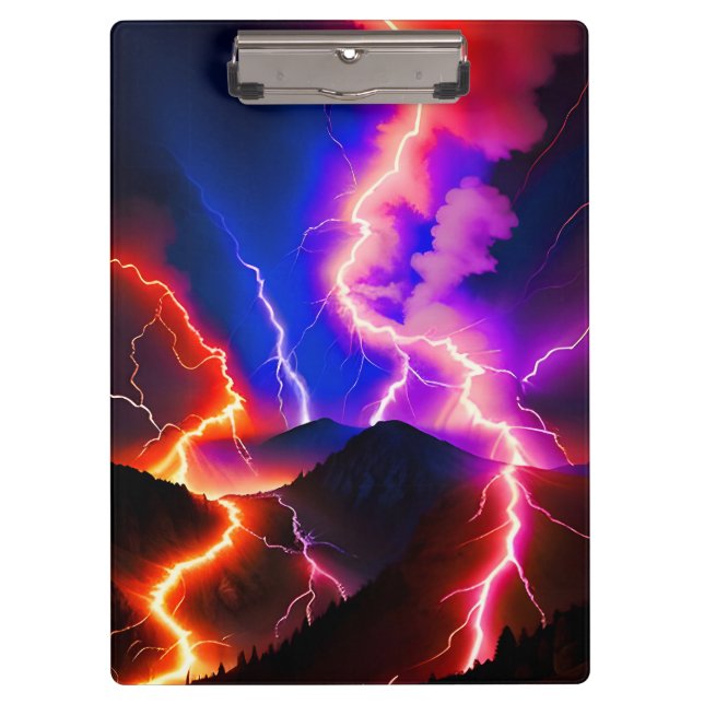 Coloured Lightning Mountain One Clipboard (Front)