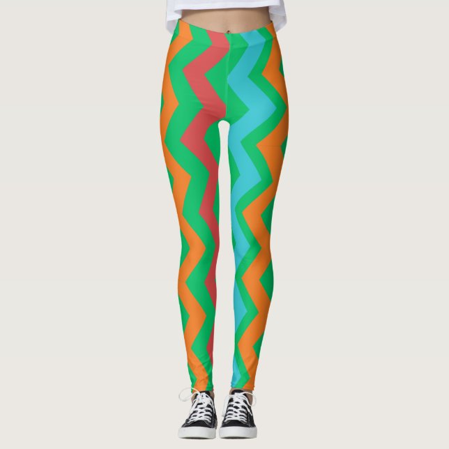 coloured lines  leggings (Front)