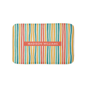 Coloured Lines Minimalist Bath Mat