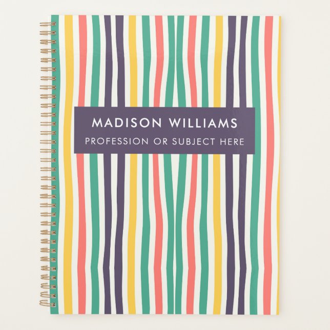 Coloured Lines Modern Flowers Planner (Front)