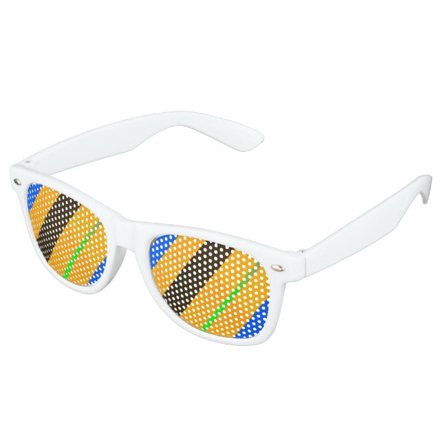 Coloured lines retro sunglasses (Angled)