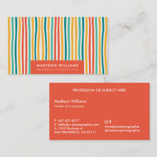 Coloured Lines Stylish Trendy Modern Business Busi Card