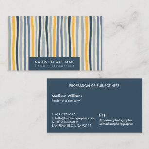 Coloured Lines Stylish Trendy Modern Business Card