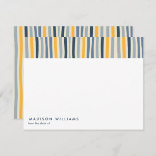 Coloured Lines Stylish Trendy Modern Note Card