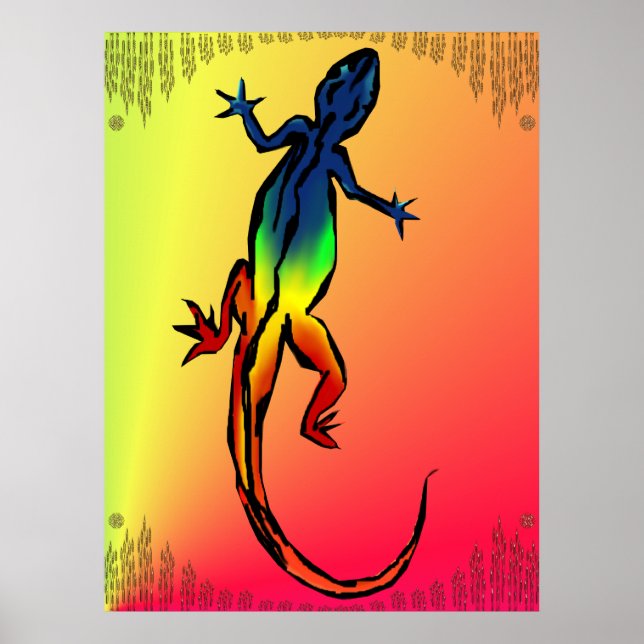 Coloured Lizard Poster (Front)