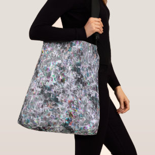 Coloured look like square dvd cutouts, rough mosai crossbody bag