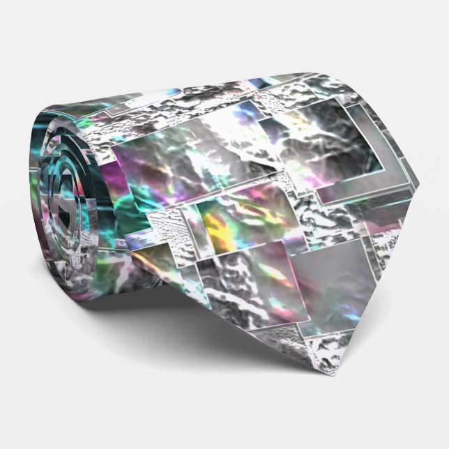 Coloured look like square dvd cutouts, rough mosai tie (Rolled)