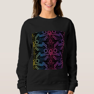 Coloured Lotus Rainbow Black Sweatshirt
