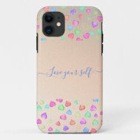 Coloured love hearts shapes iPhone Case
