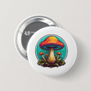 Coloured Magic Mushrooms 6 Cm Round Badge
