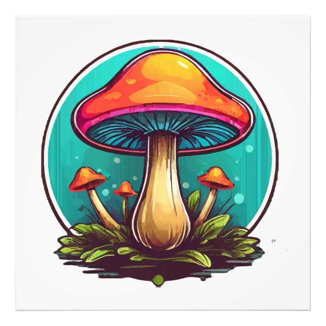Coloured Magic Mushrooms Photo Print (Front)