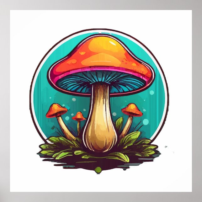 Coloured Magic Mushrooms Poster (Front)