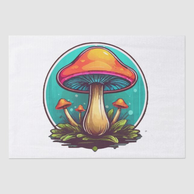 Coloured Magic Mushrooms Tissue Paper (Front)