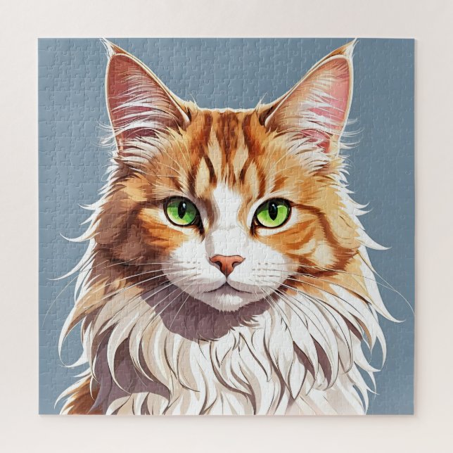 Coloured Maine Coon portrait Jigsaw Puzzle (Vertical)