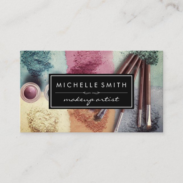 Coloured Makeup Powder | Makeup Artist Business Card (Front)