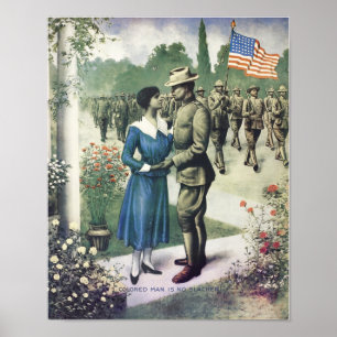 Coloured Man Is No Slacker - 1918 WW1 Recruiting Poster