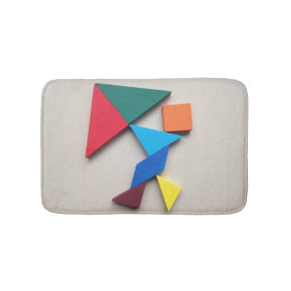 Coloured man with a kite Tangram Bath Mat
