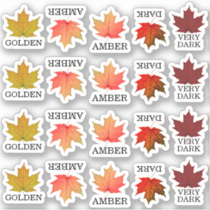 Coloured Maple Leaf Grading Stickers 