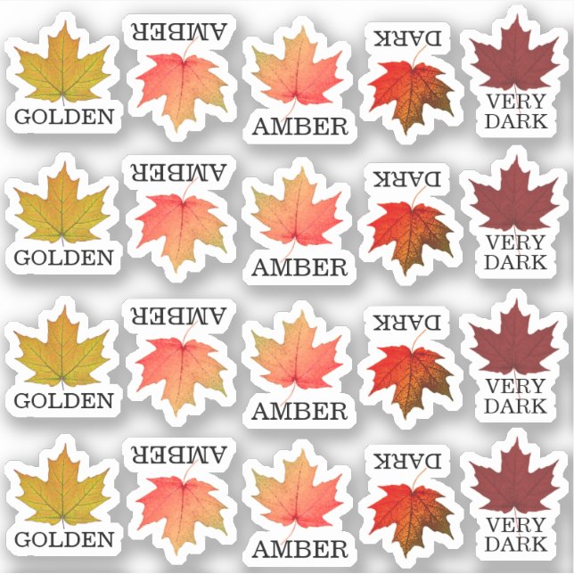 Coloured Maple Leaf Grading Stickers  (Front)
