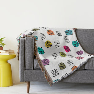 Coloured Mazes Throw Blanket