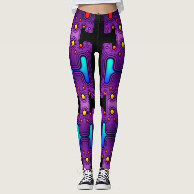 Coloured Mechanical Android Futuristic Robot Leggings (Front)