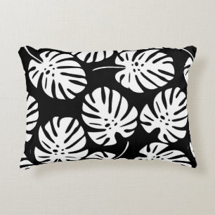 Coloured monstera leaves seamless pattern decorative cushion
