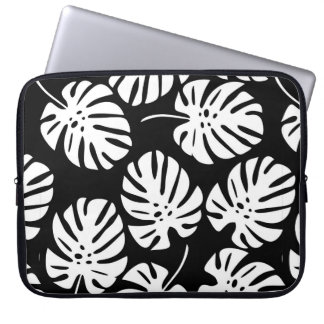 Coloured monstera leaves seamless pattern laptop sleeve