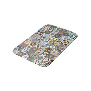 Coloured Moroccan tile Bath Mat