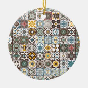 Coloured Moroccan tile Ceramic Tree Decoration