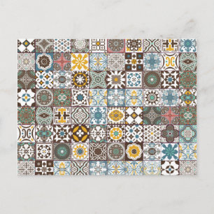Coloured Moroccan tile Postcard