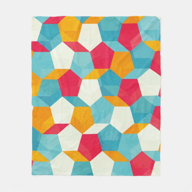 coloured mosaic seamless pattern fleece blanket (Front)
