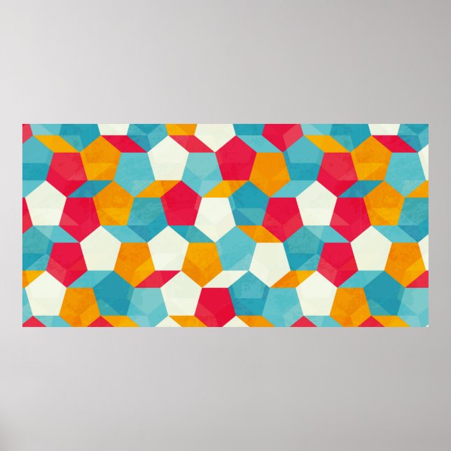 coloured mosaic seamless pattern poster (Front)