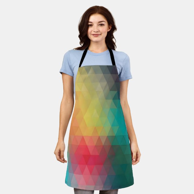 Coloured Neon Glass Pattern Apron (Worn)