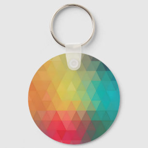 Coloured Neon Glass Pattern Key Ring