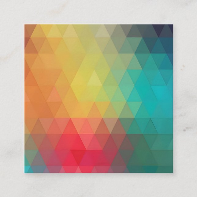Coloured Neon Glass Pattern Square Business Card (Front)