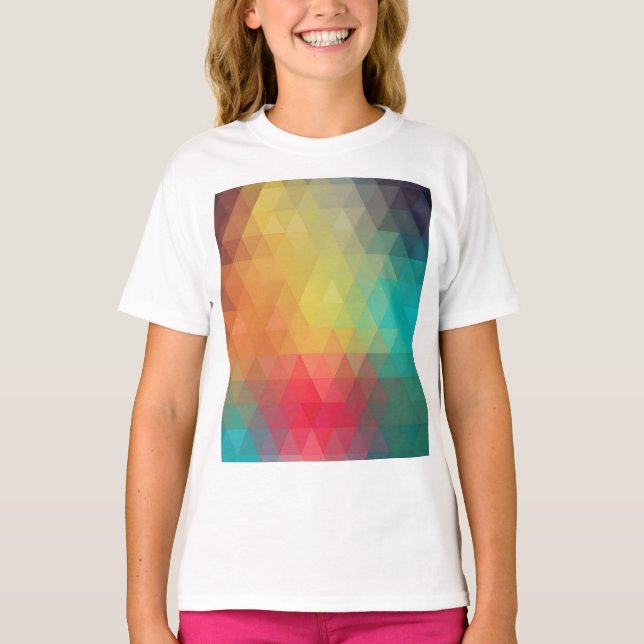 Coloured Neon Glass Pattern T-Shirt (Front)