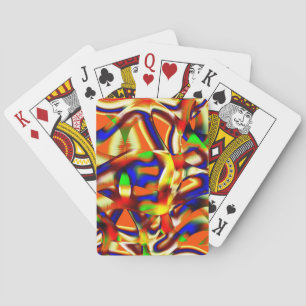 Coloured of imposing colours, orange and blue foug playing cards