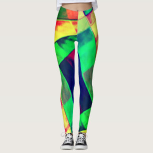 Coloured of inclined squares, rectangles, greenish leggings