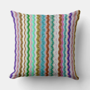 Coloured of wavy stripes resembling snakeskin  cushion