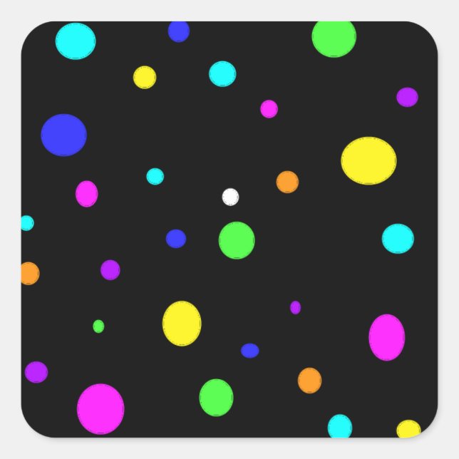 Coloured Orbs-square sticker (Front)