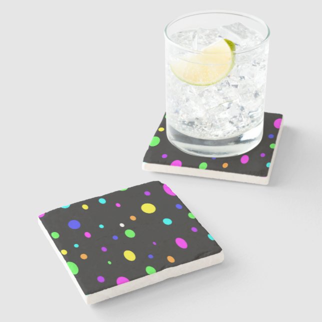 Coloured Orbs Stone Coaster (Side)
