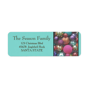 Coloured ornaments Holiday Address Label