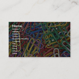 Coloured paper clips business card