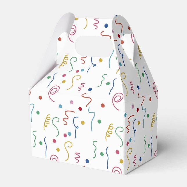 Coloured Party Confetti Pattern Favour Box (Front Side)