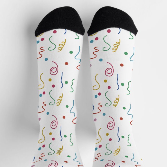 Coloured Party Confetti Pattern Socks (Top)