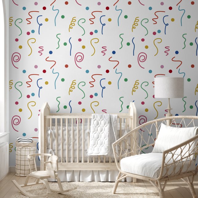 Coloured Party Confetti Pattern Wallpaper (Kids)