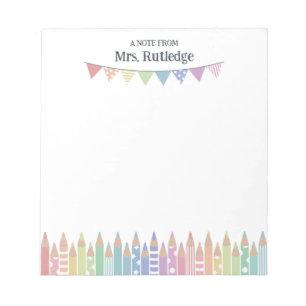 Coloured Pastel Pencils Note From School Teacher